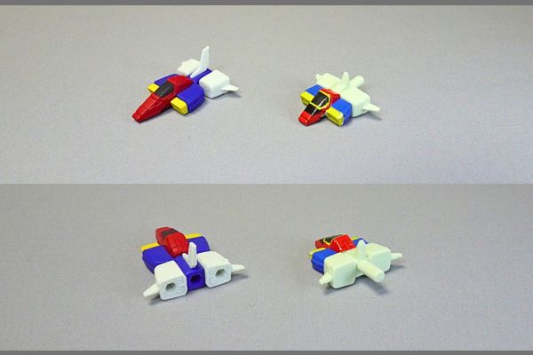 食玩モビリティジョイントガンダム10、ZZガンダムとモビルスーツアンサンブルのZZガンダム比較