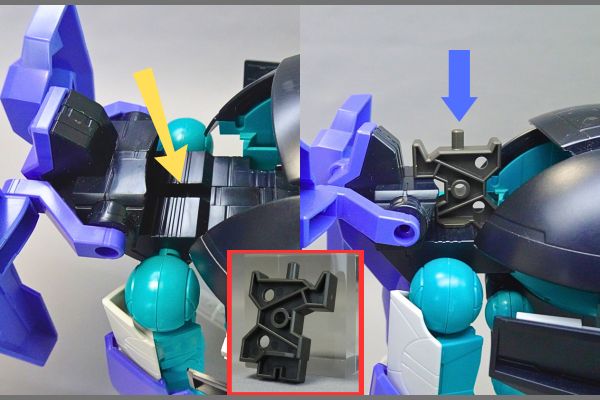 1/144HG:リライジングガンダムのプラモデル。合体のやり方。