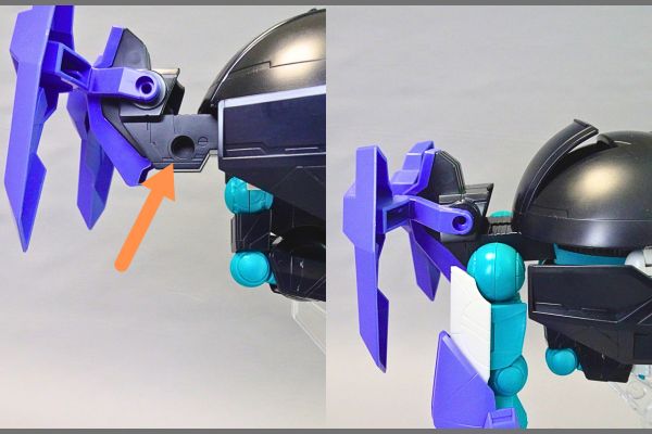 1/144HG:リライジングガンダムのプラモデル。合体のやり方。