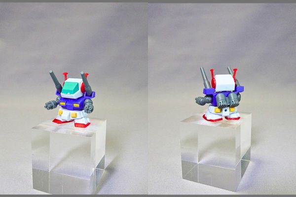 食玩の機動戦士ガンダムV作戦ビスケット付属のプラモデル「ガンタンク」完成品カスタム